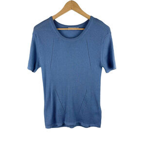 J. Lindeberg Men's Small Misha Light Rib Merino Wool Short Sleeve Knit Top